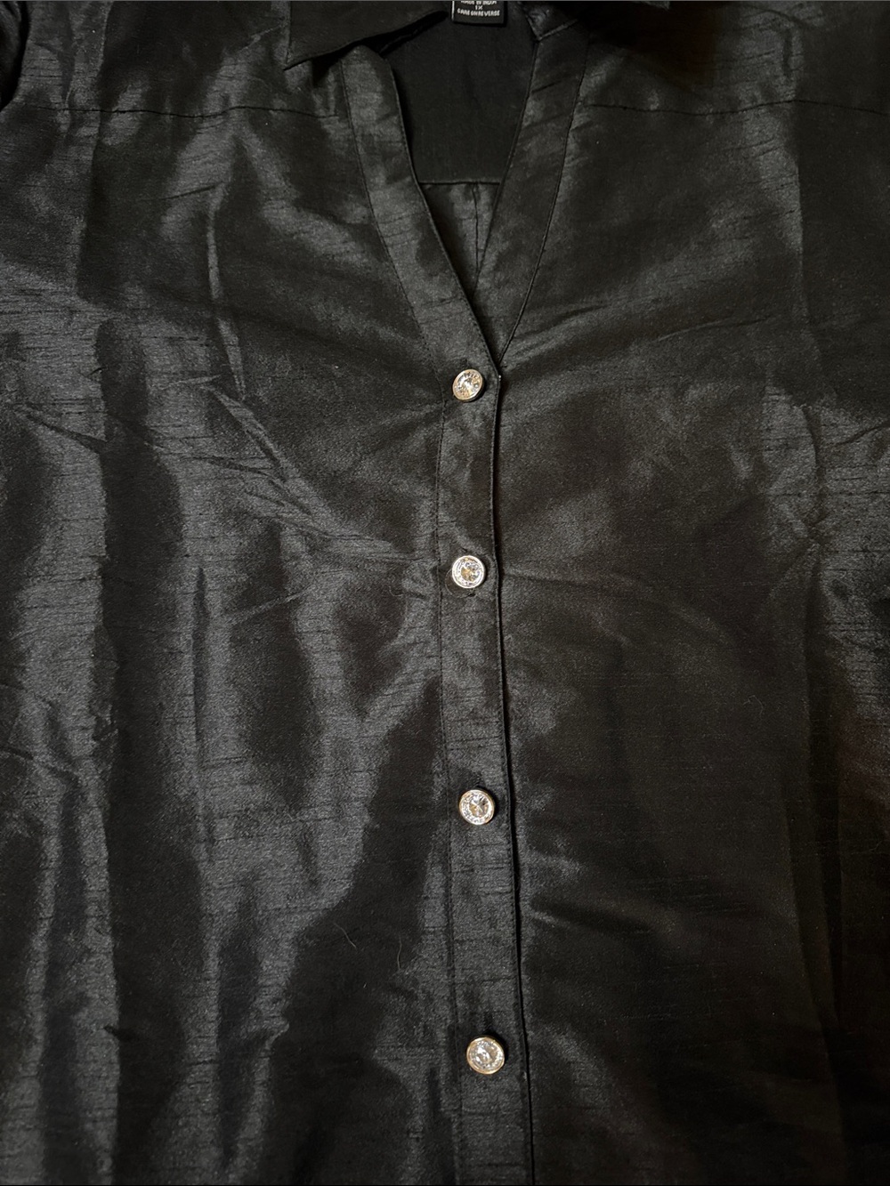 Women's Black High-Low Button-Front Dress - Picture 4 of 6